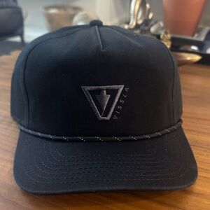 VISSLA Black Snapback with Triangular Embroidered Logo